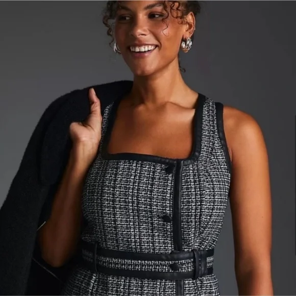 Anthro Maeve tweed mini dress size 10 - Picture 5 of 16